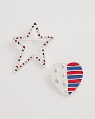 Americana Brooch Set of Two