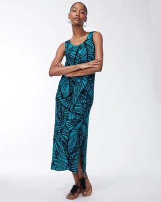 Travelers Wing Print Sleeveless Maxi Dress
