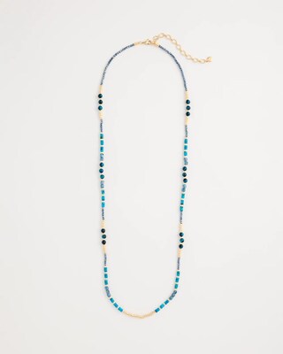 Genuine Stone Beaded Long Necklace