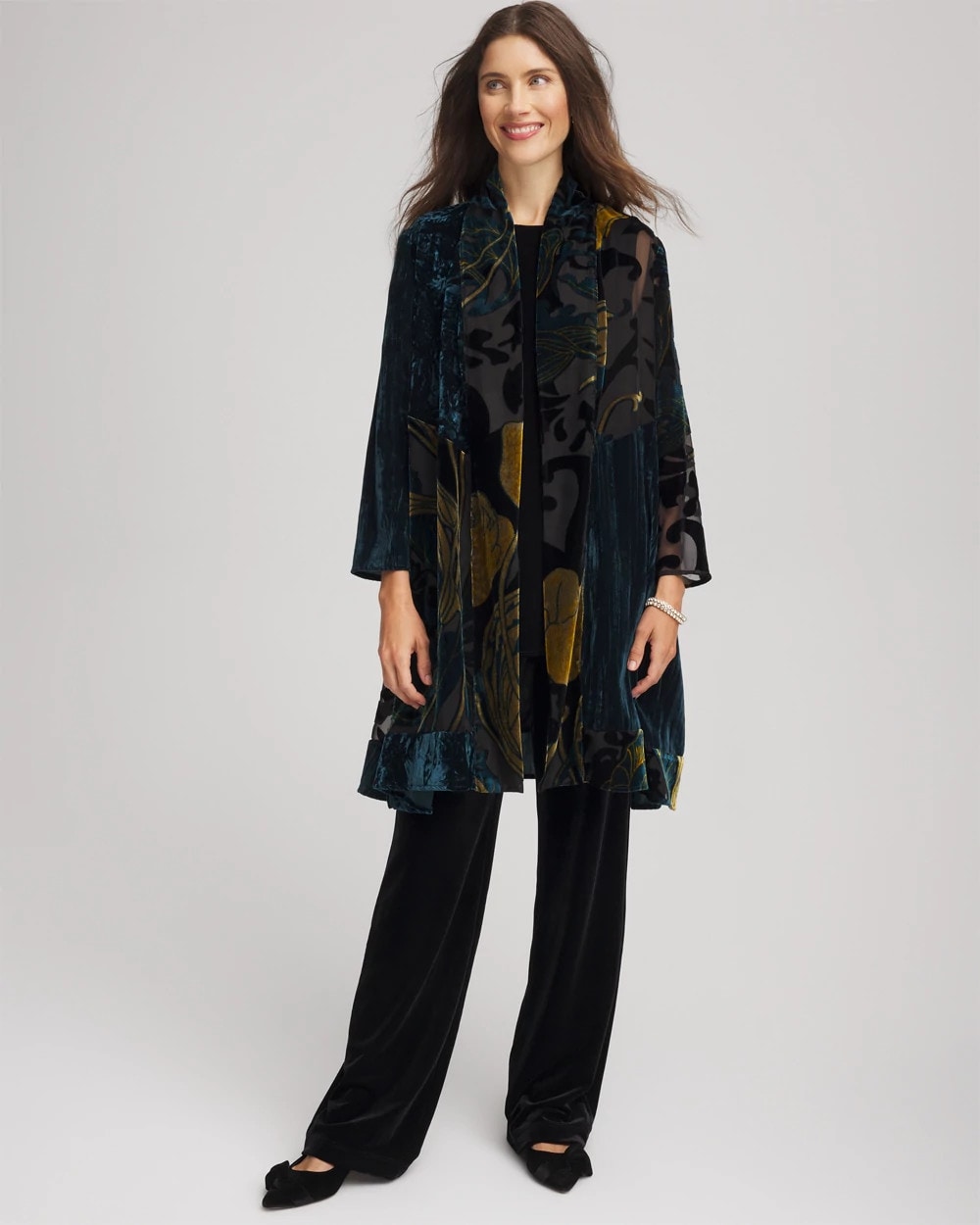 Travelers™ Collection Floral Burnout Kimono Jacket