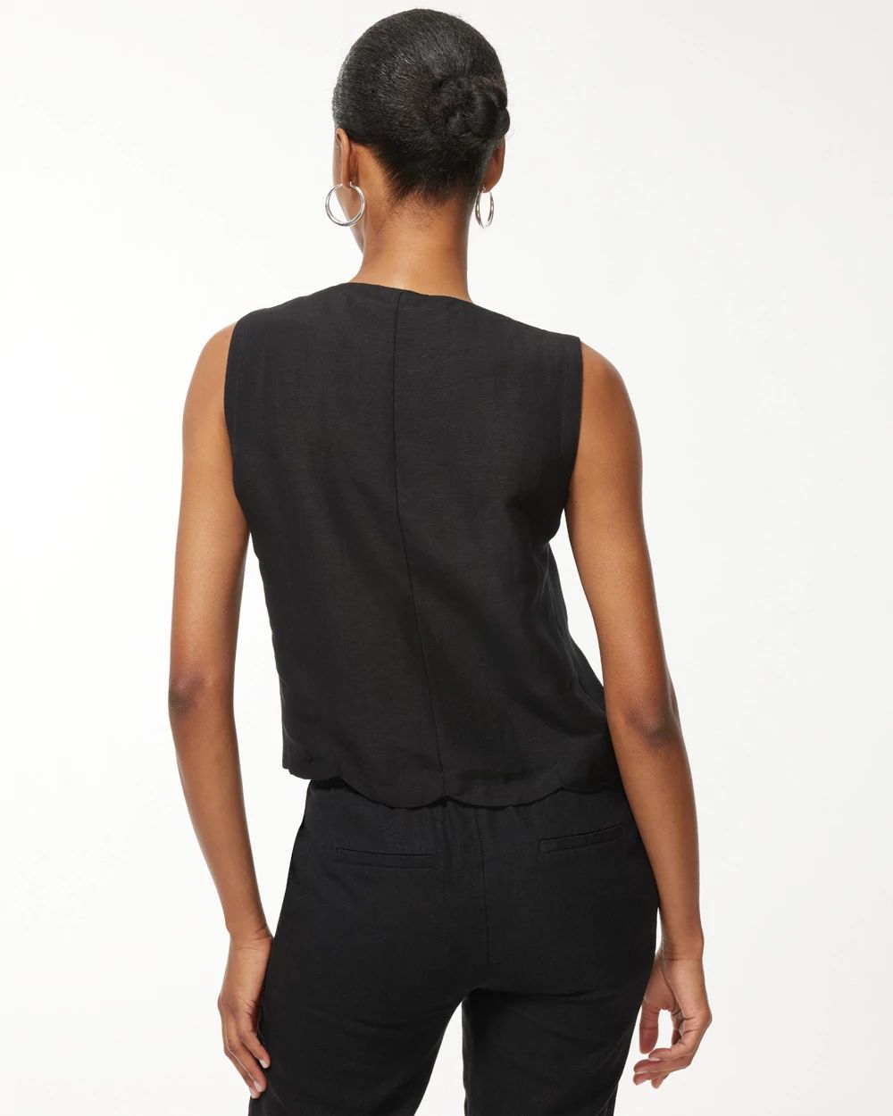 Linen Scallop Hem Tank