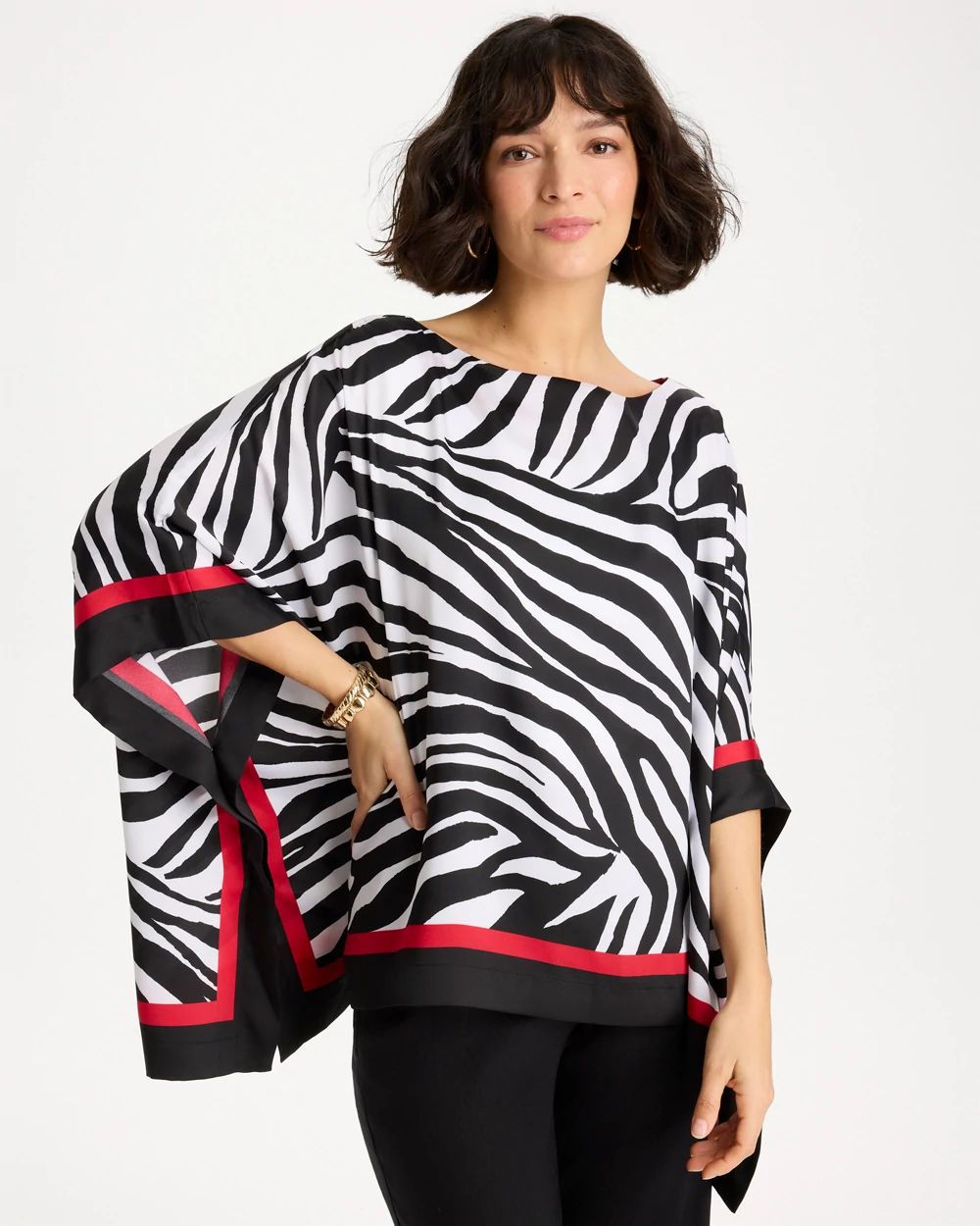 Woven Animal Print Poncho