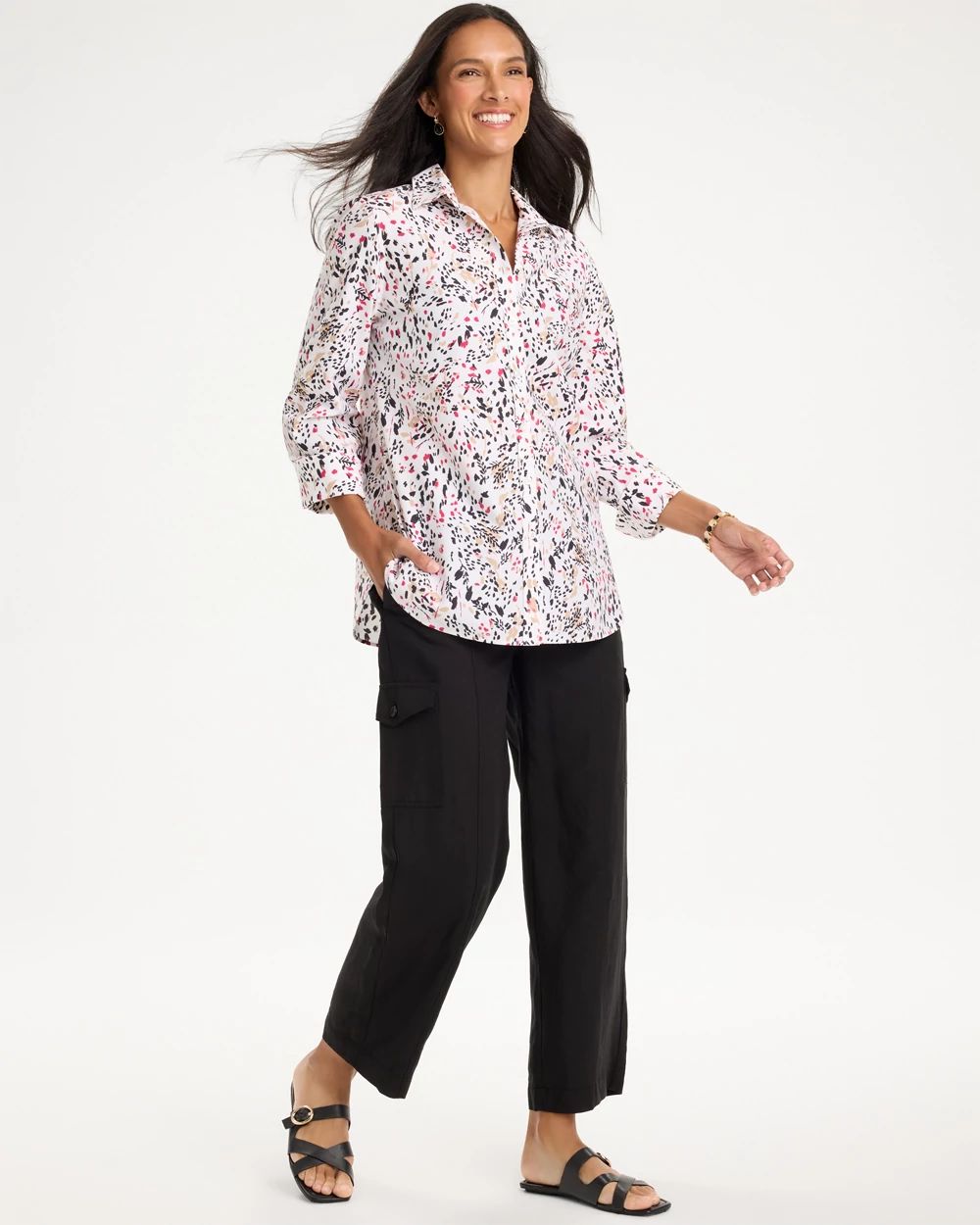 No Iron™ Stretch Artisinal Print Shirt click to view larger image.