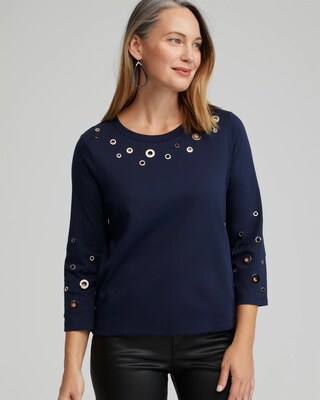 Grommet Detail Tee