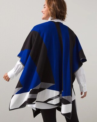 Faux Leather Trim Sweater Ruana