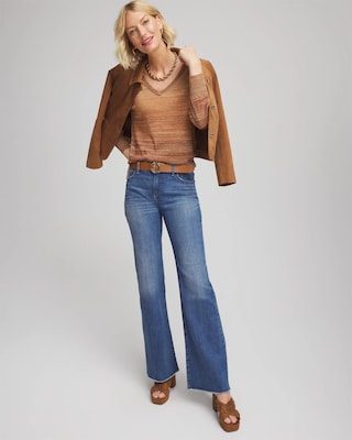 Ombre Metallic Pullover Sweater click to view larger image.