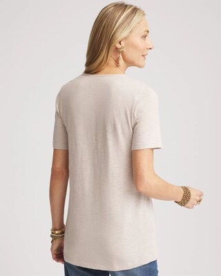 Lace V-Neck Slub Tee click to view larger image.
