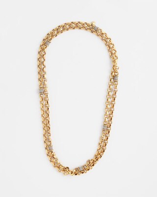 Pavé Barrel Link Necklace click to view larger image.