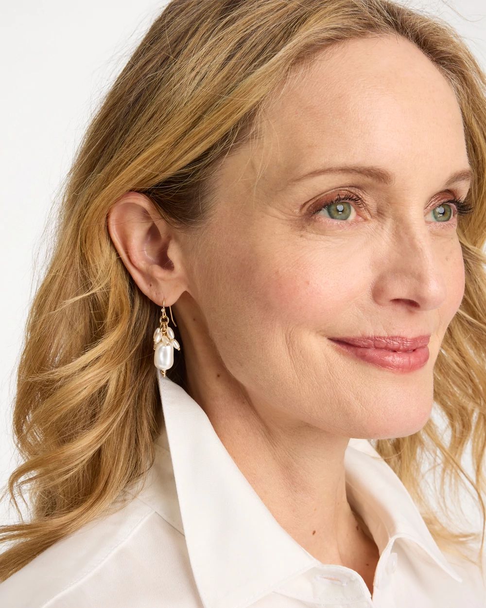 Pearl Cluster Drop Earrings