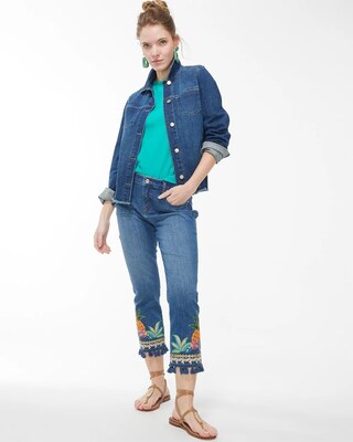 Girlfriend Embellished Pineapple Crops