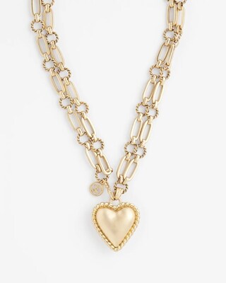 Gold-Tone Heart Necklace click to view larger image.