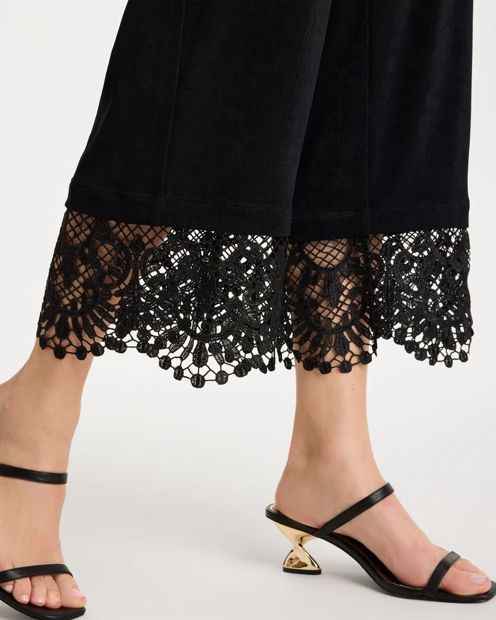 Travelers™ Lace Trim Cropped Pants click to view larger image.