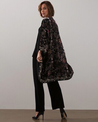 Travelers Collection Print Velvet Kimono
