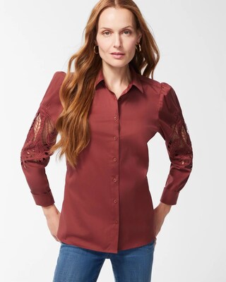 Poplin Cutwork Sleeve Shirt