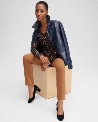 Spun Rayon Mosaic V-neck Pullover