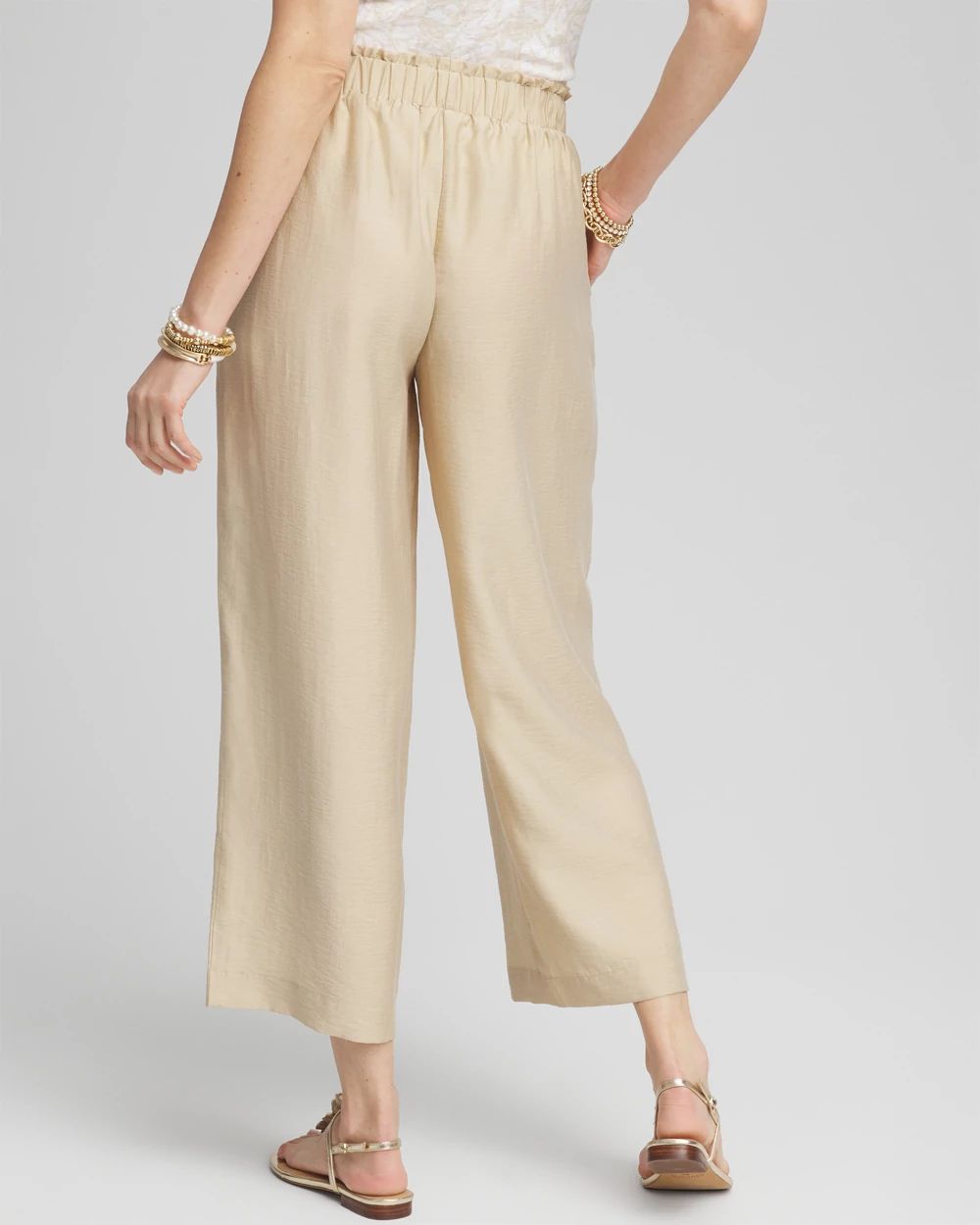 Lightweight Wide Leg Cropped Pants