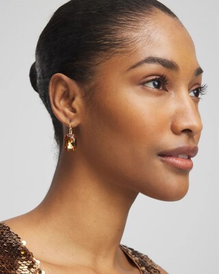 No Droop™ Gold Tone Stone Earrings