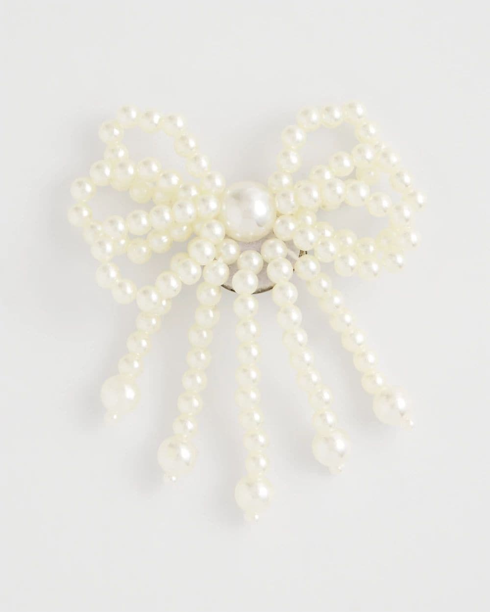 Faux Pearl Bow Brooch