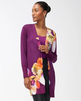 Botanical Midi Cardigan Sweater
