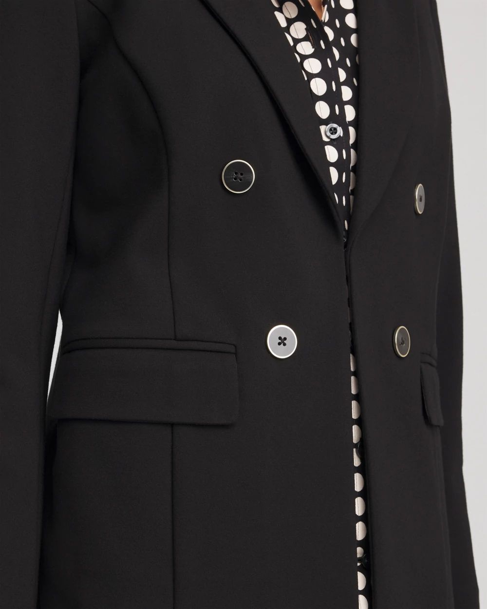Ponte Double-Breasted Knit Blazer click to view larger image.