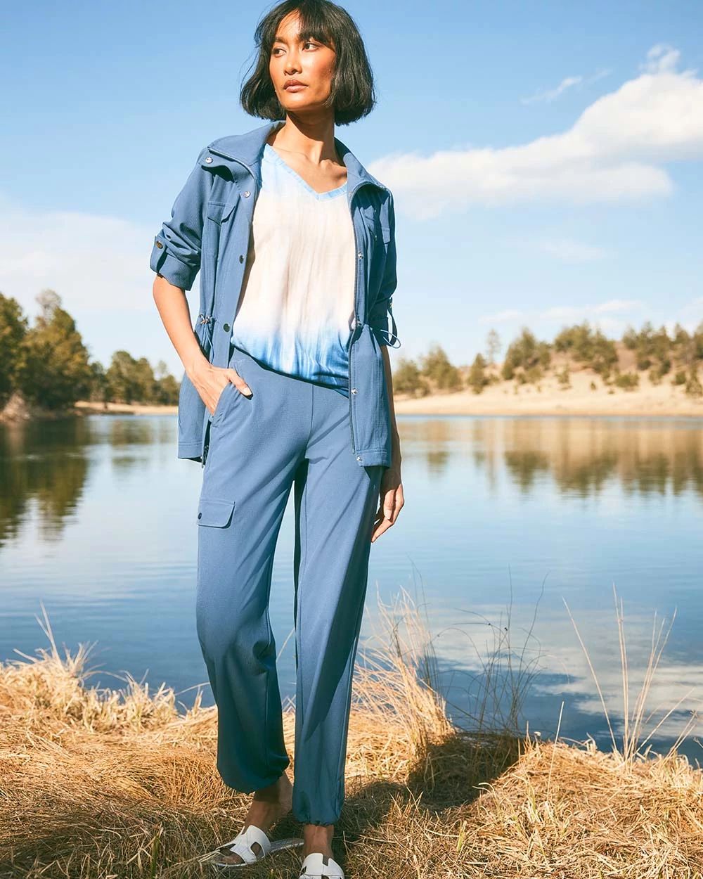Zenergy® French Terry Wide-Leg Cropped Pants