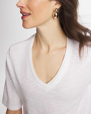 Cotton Slub V-Neck Tee click to view larger image.