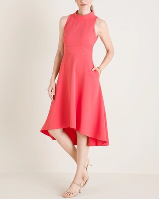 Vince Camuto Mock-Neck Midi Dress with High-Low Hemline