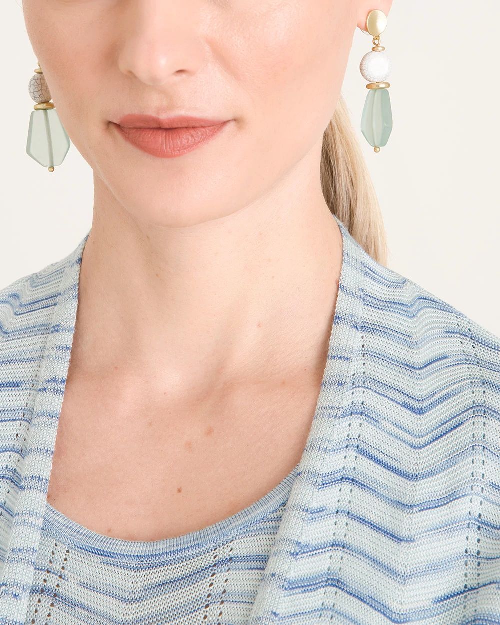 Aqua Linear Earrings
