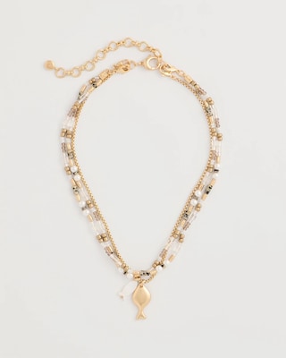 Neutral Jasper Shell Short Necklace