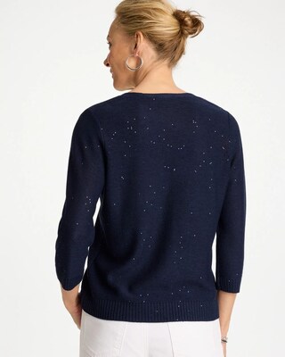 Stitchy Sequin V-Neck Cardigan click to view larger image.