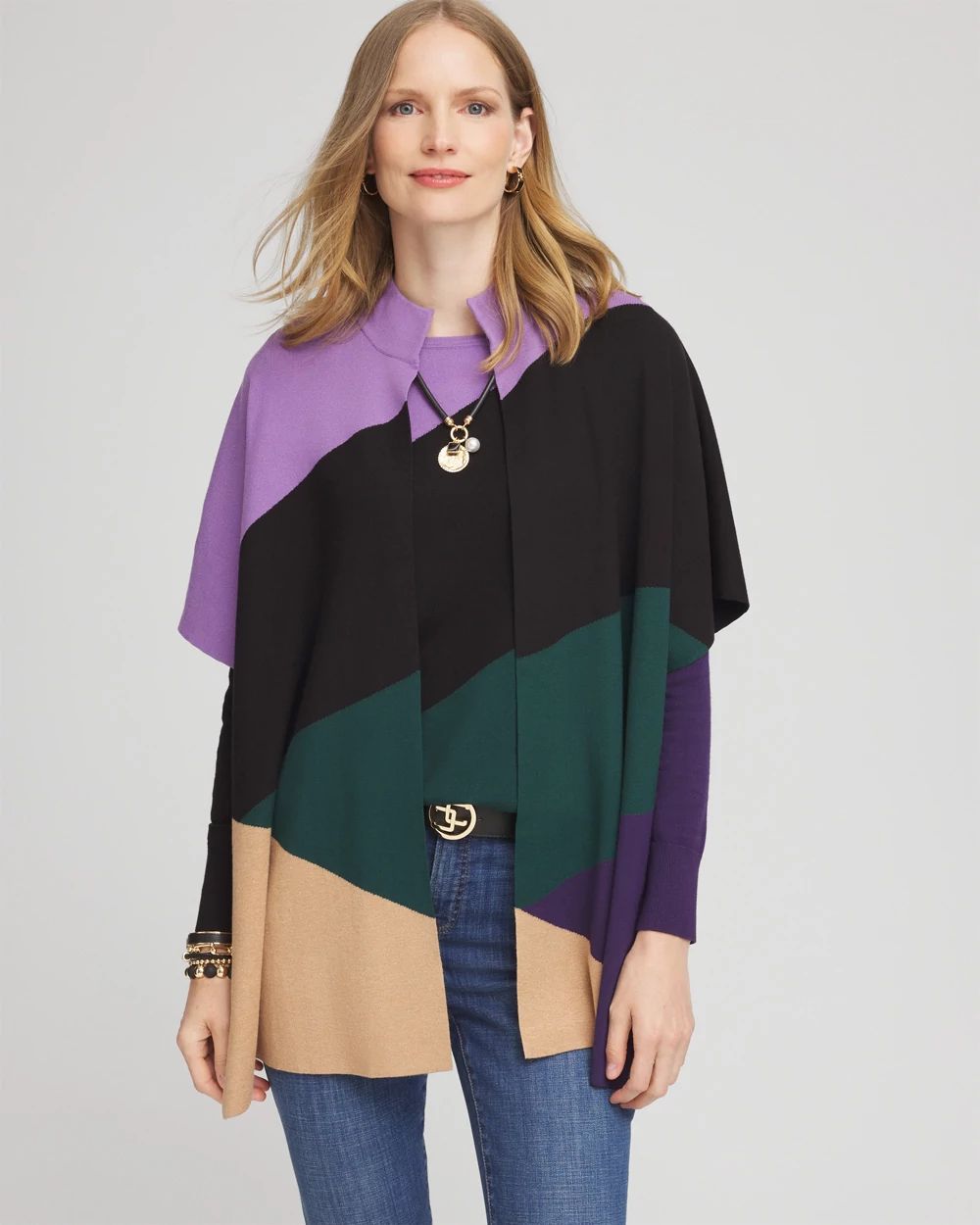 Colorblock Sweater Ruana