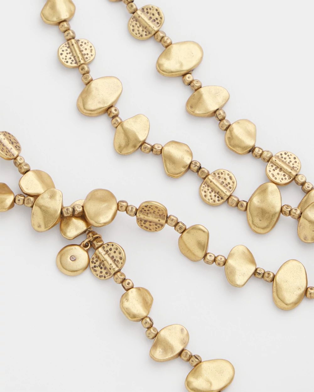 Gold Nugget Single Strand Necklace