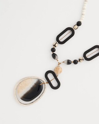 Agate Wood Pendant Necklace click to view larger image.