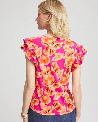 Touch of Cool™ Tropical Flutter Sleeve Tee click to view larger image.