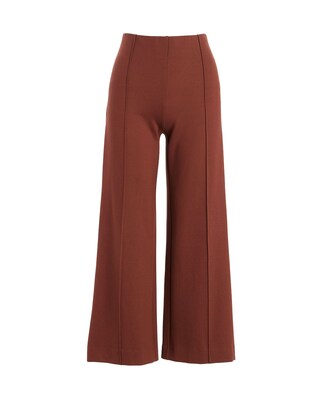 Ponte Pintuck Wide Leg Ankle Pants
