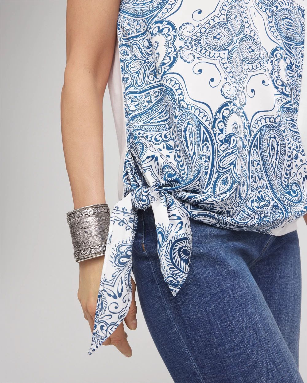 Handkerchief Side-Tie Front Tee