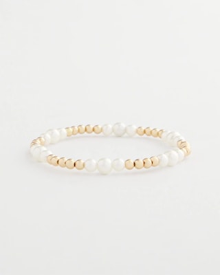 Goldtone Bead Stretch Bracelet