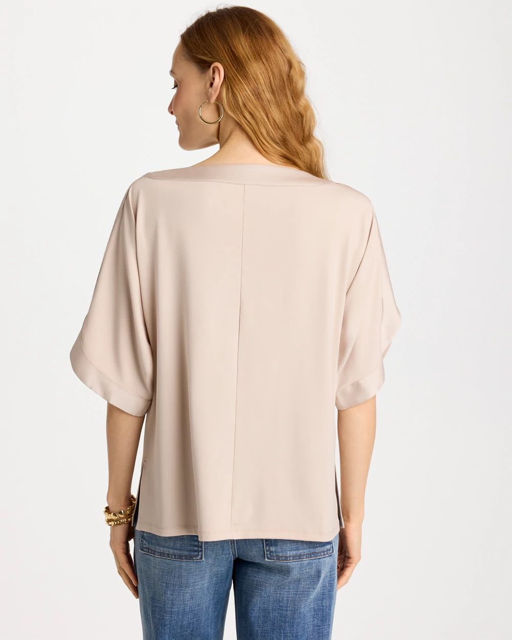Jersey & Satin Dolman Tee