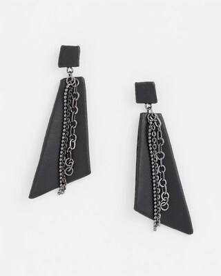 No Droop™ Leather & Chain Drop Earrings