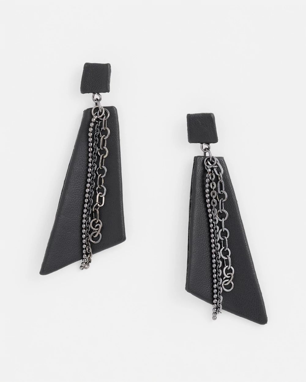 No Droop™ Leather & Chain Drop Earrings