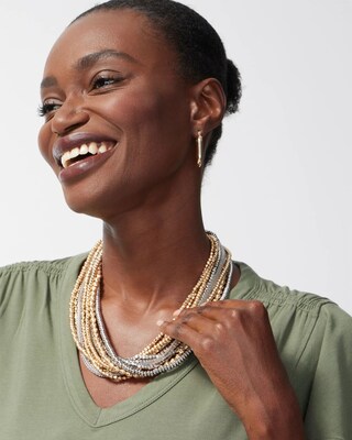 Mixed Metals Multistrand Necklace