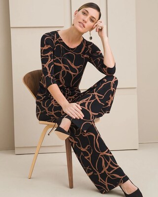 Travelers Classic Printed 3/4-Sleeve Jumpsuit