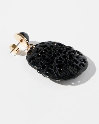 Black Jade Crochet Earrings