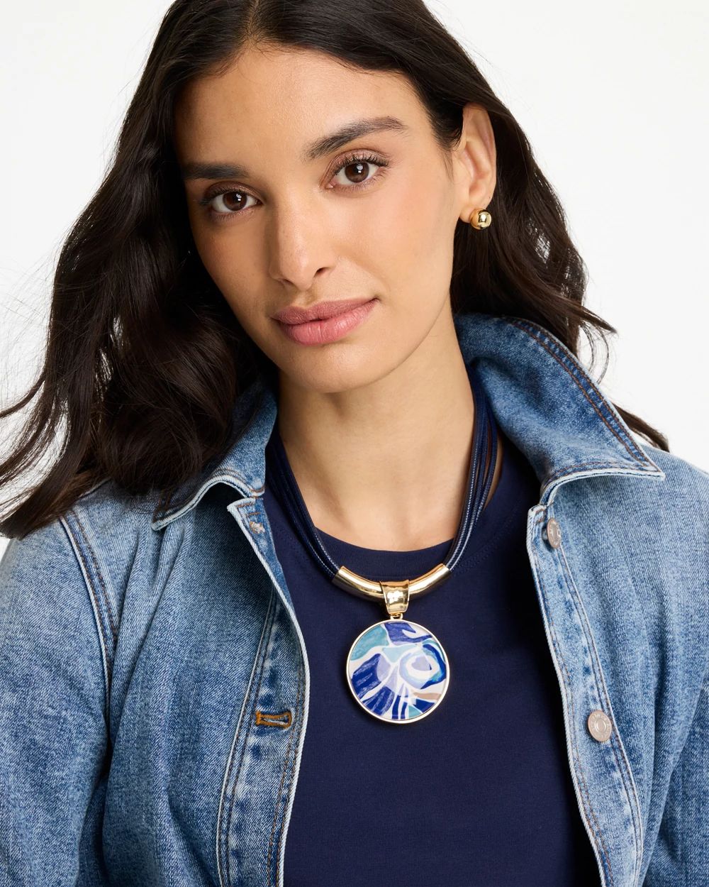 Handpainted Corded Pendant Necklace