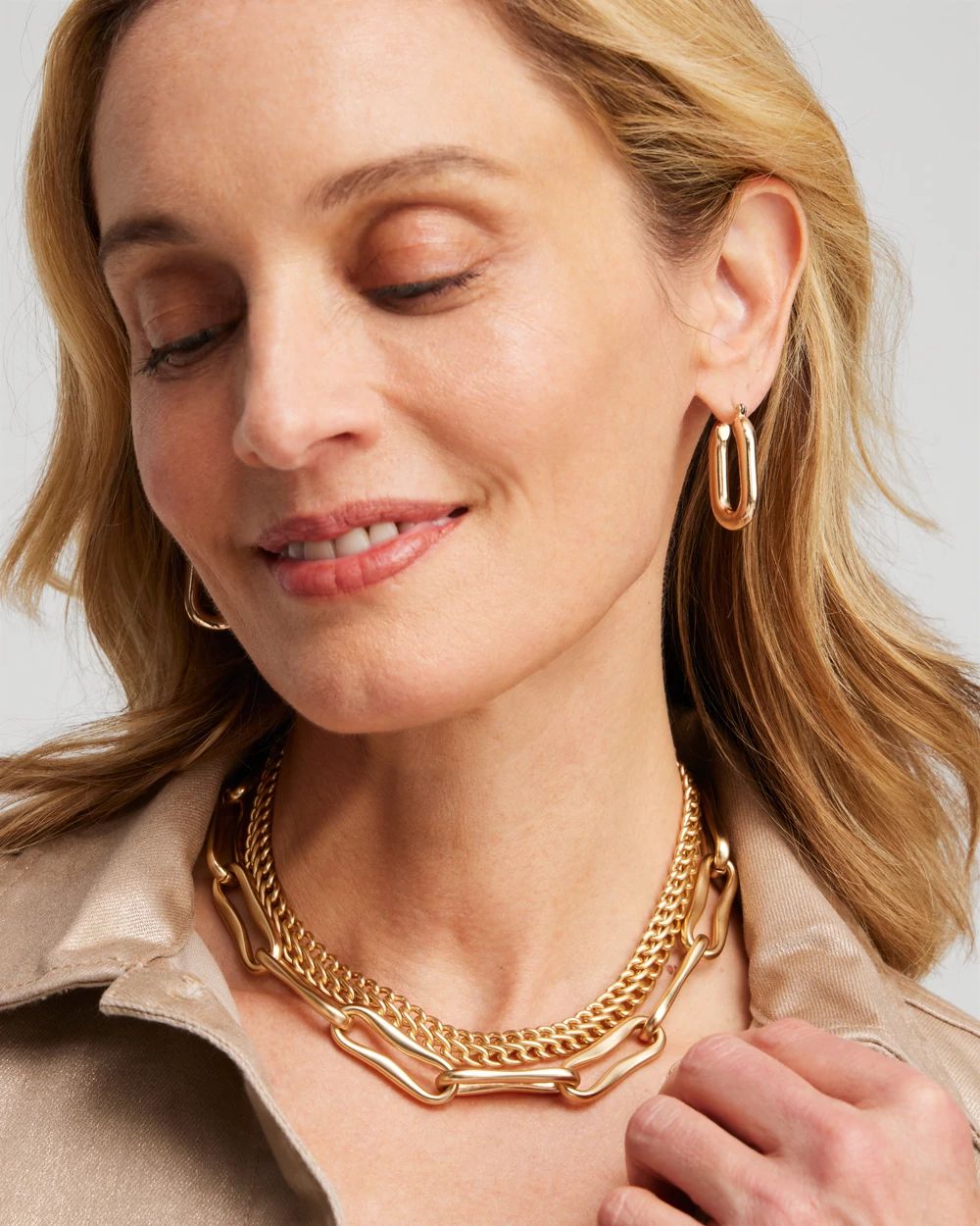 Gold Tone Collar Necklace
