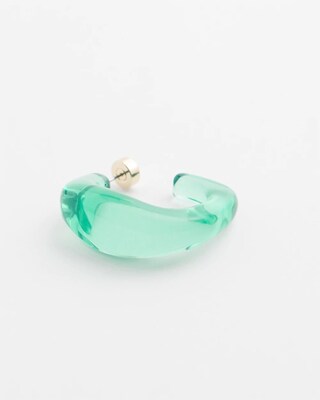 No Droop™ Green Lucite Square Hoops