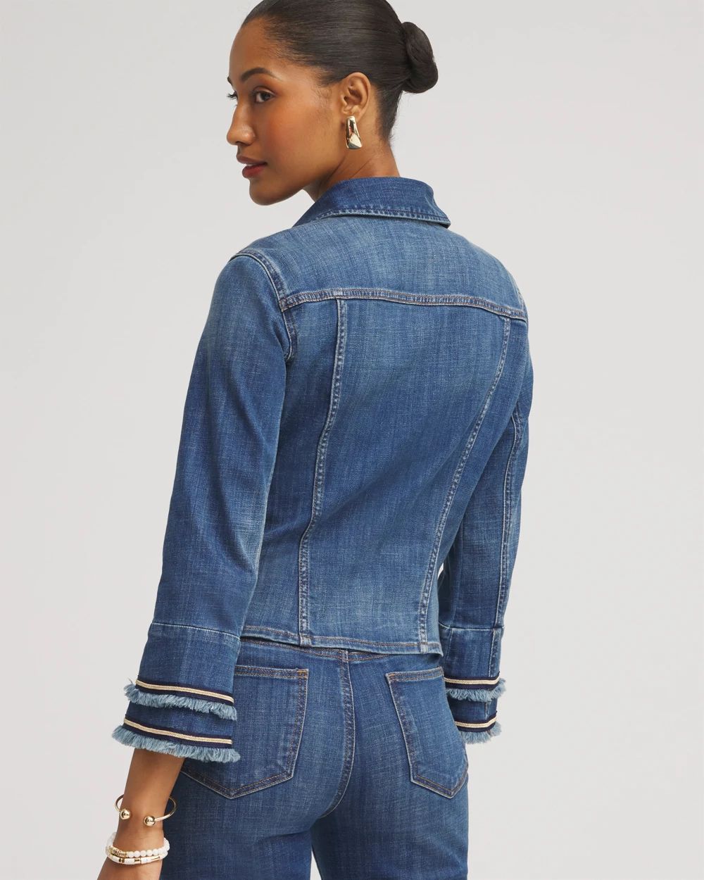 Double Fray Denim Jacket