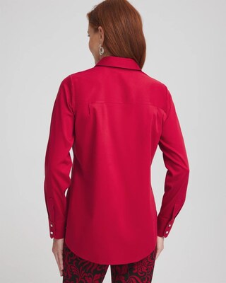 No Iron™ Sateen Rhinestone Shirt click to view larger image.