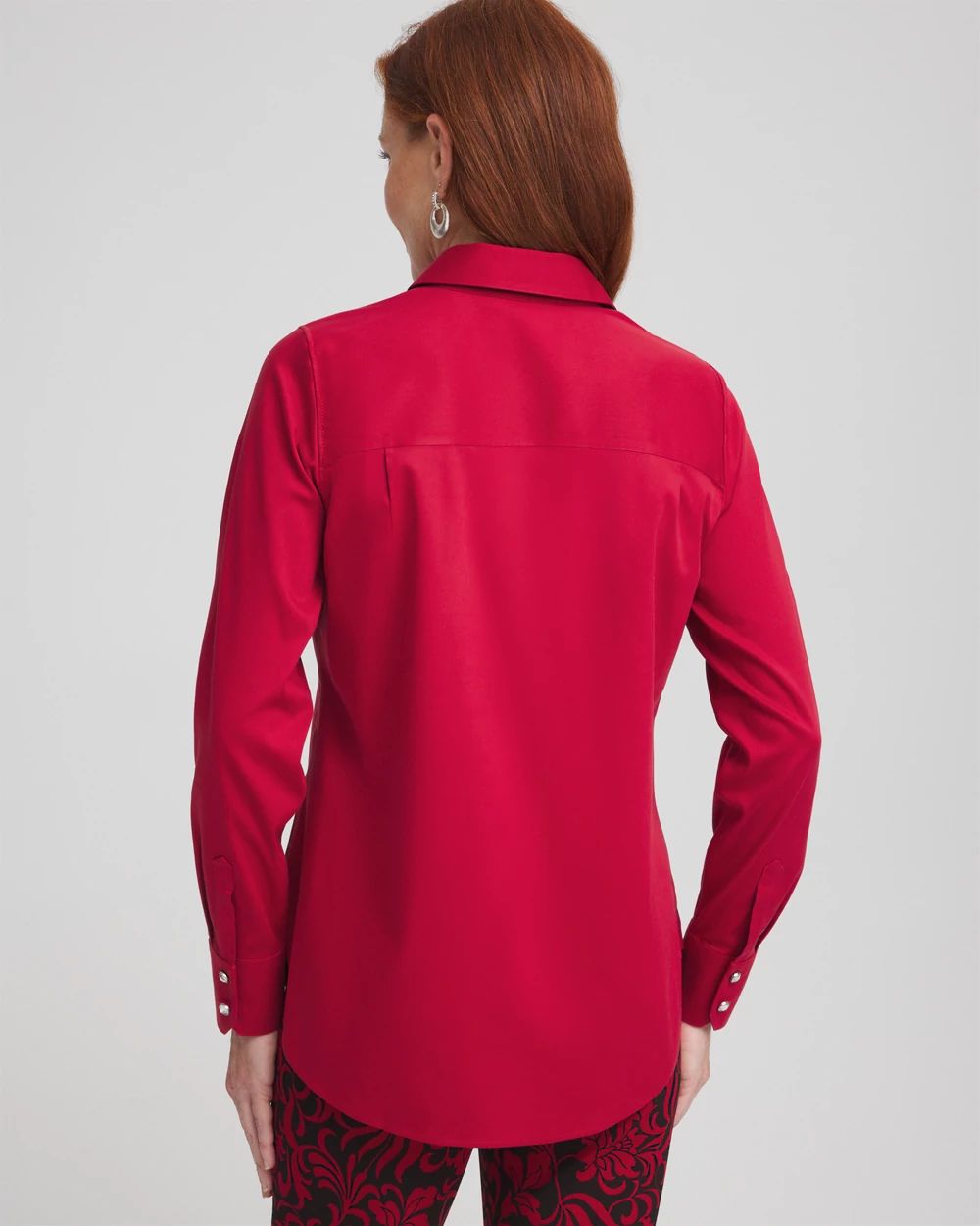 No Iron™ Sateen Rhinestone Shirt