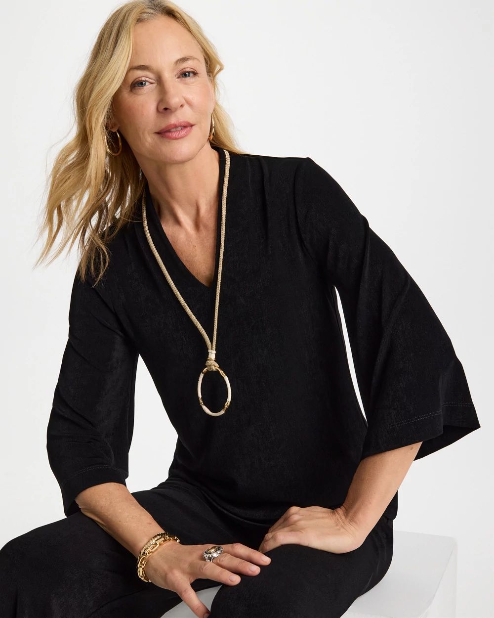 Travelers™ V-Neck Kimono Top click to view larger image.